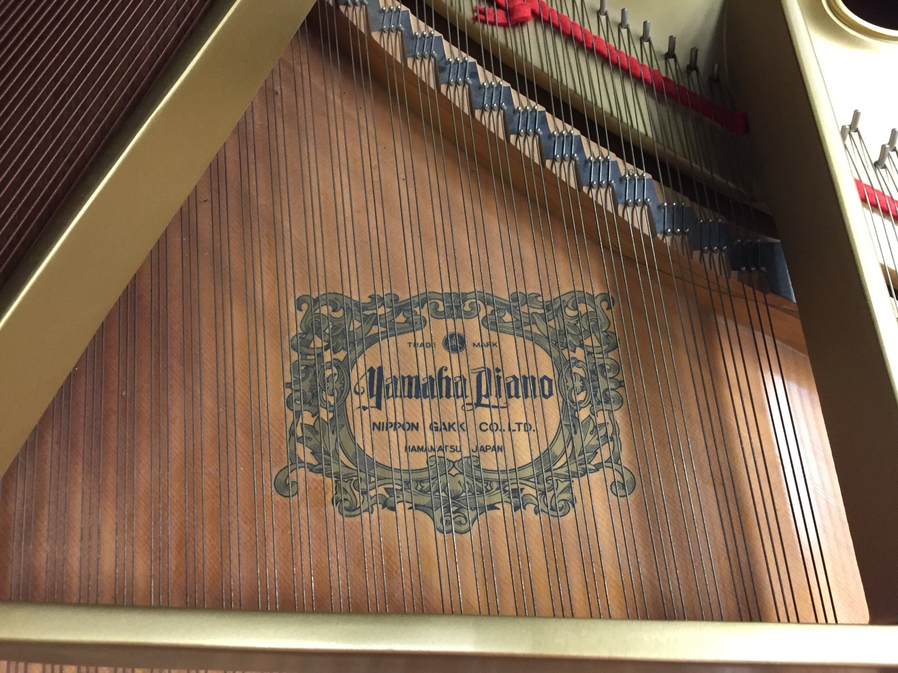 Grand piano soundboard and strings for humidity control care